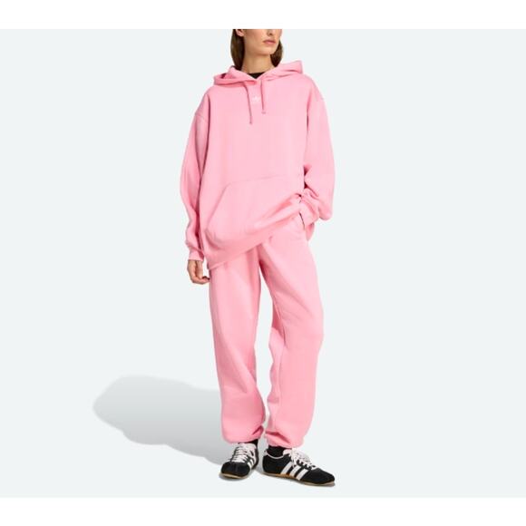adidas Other - Adidas Pink Glow Essentials Oversized Fleece Loose Hoodie Jogger Set Size S
